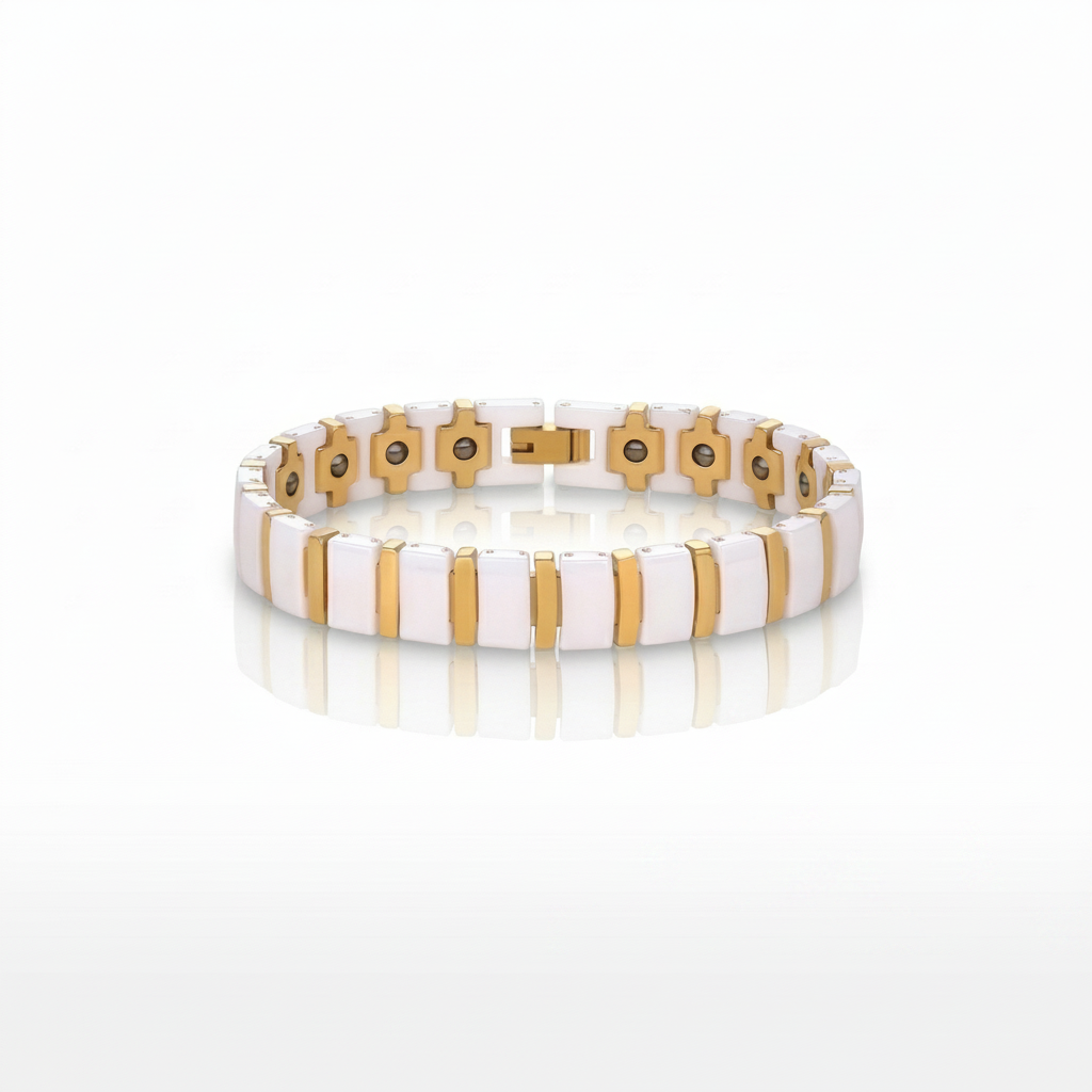 TNS fabrikadan halka seramik Manyetik Enerji Bilekliği – Gün Boyu enerjik kalın